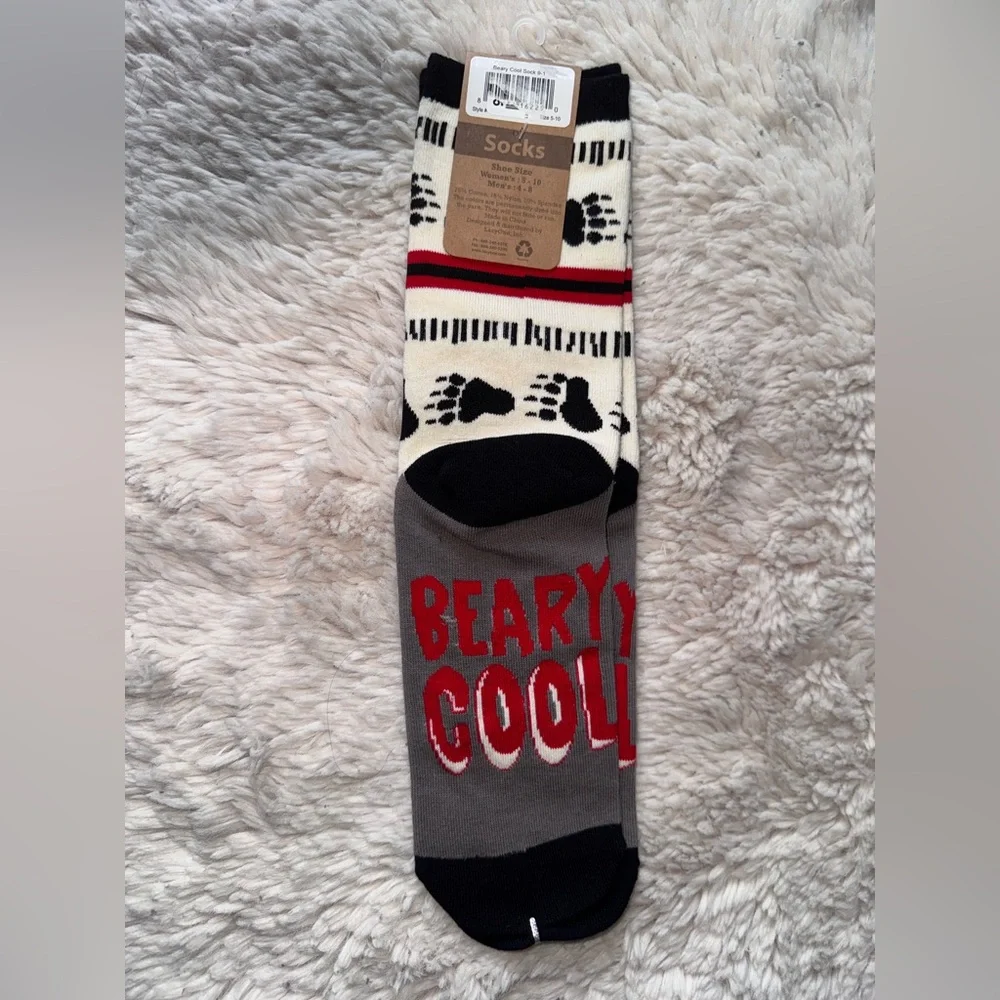 Alaska Socks Lazy One Beary Cool Women Size 5-10 Cotton Nylon Spandex Blend